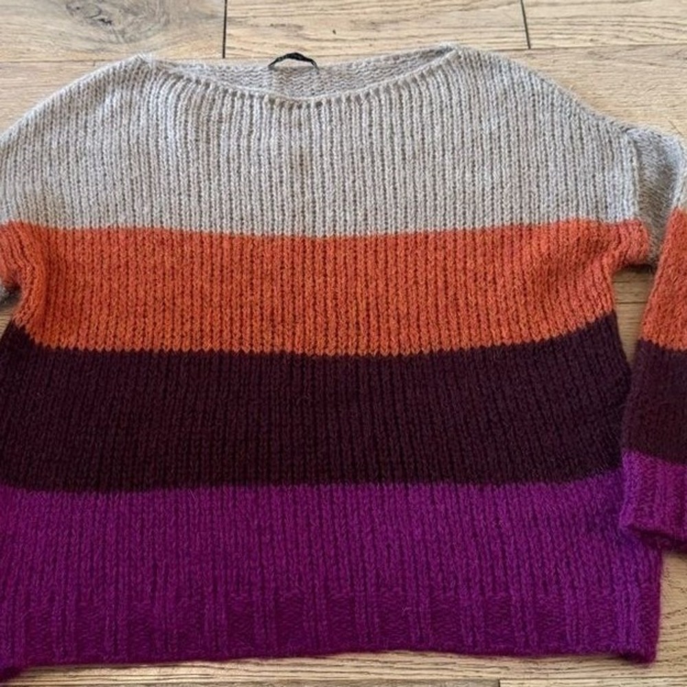 Niccolai Made in Italy‎ Mohair Blend Colorblock Striped Sweater Size M (1258)